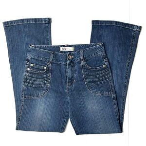 Faded Glory Girls Kids 8 Jean Blue Denim Flare Vintage‎ 90s Y2K Med Wash Stretch